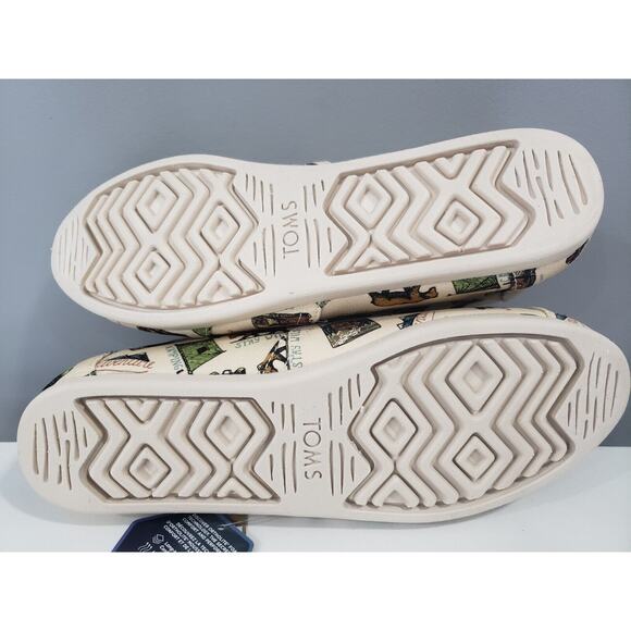 NEW Toms 8.5 Alpargata Slip On Shoes Camping Cabin‎ Bear Print Hunting Hiking - Picture 7 of 8